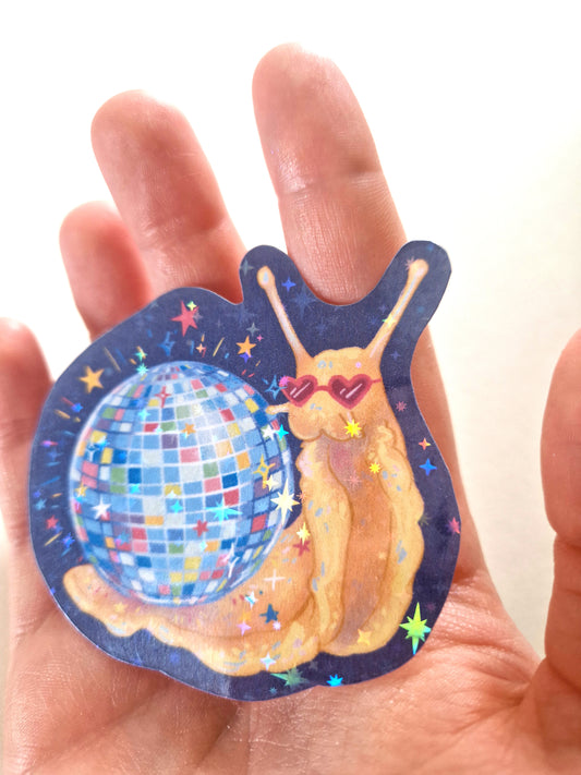 Disco Snail Glitzer Sticker