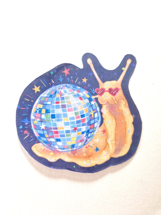 Disco Snail Glitzer Sticker