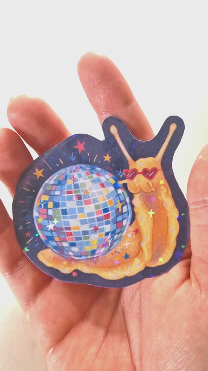 Disco Snail Glitzer Sticker